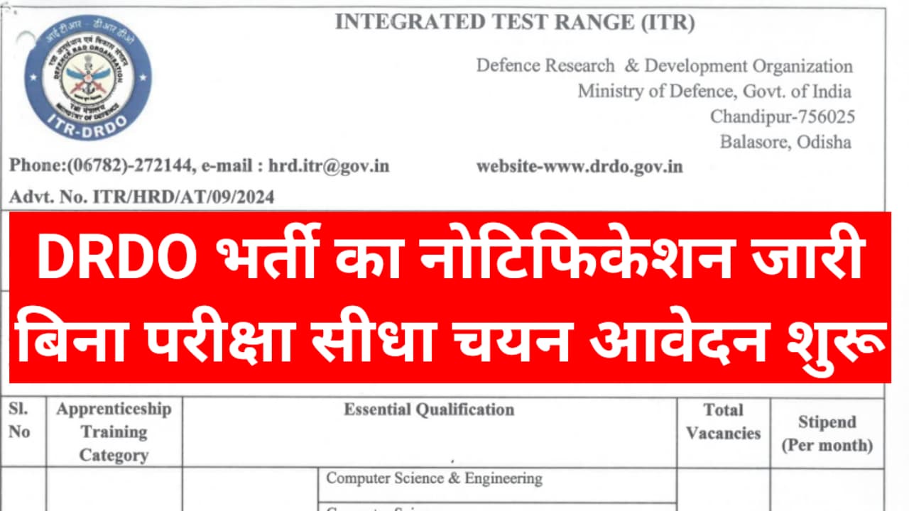 DRDO 54 Post Recruitment Notification Released